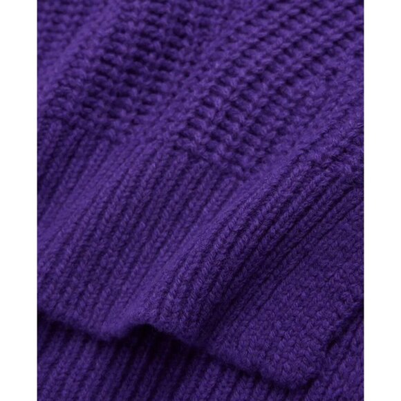 The Kooples Wool Purple Ribbed Knit Cozy Warm Crew Neck Sweater - Picture 3 of 8